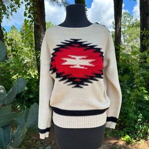 LAUREN JEANS Co LRL Southwestern Sweater Vintage Rodeo  Aztec Women's S EUC